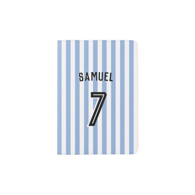 Soccer Football Boy Custom Player & Number Passport Holder (Front)