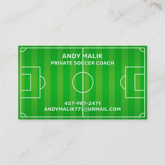Soccer Football Business Card Template (Front)