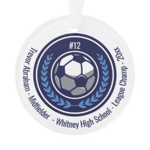 Soccer Football Champion Team Monogram Ornament
