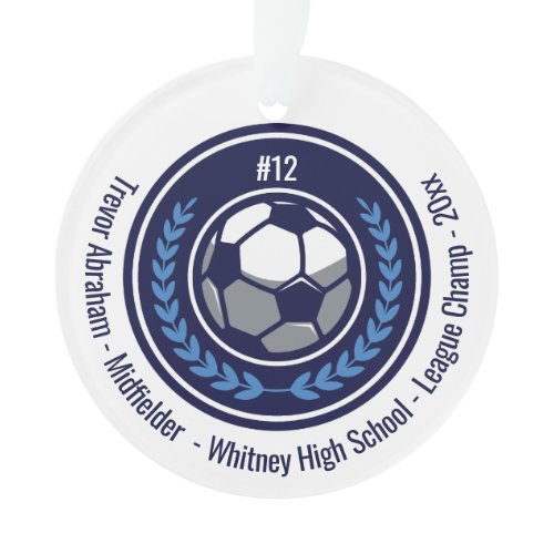 Soccer Football Champion Team Monogram Ornament