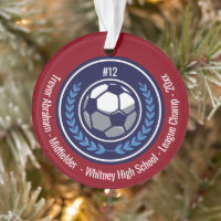Soccer Football Champion Team Monogram Red Blue