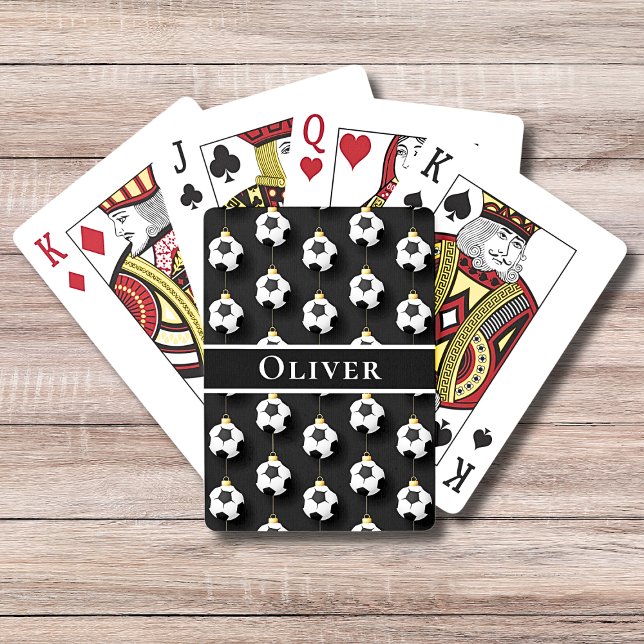 Soccer Football Christmas Holiday Decorations Name Poker Cards (Creator Uploaded)