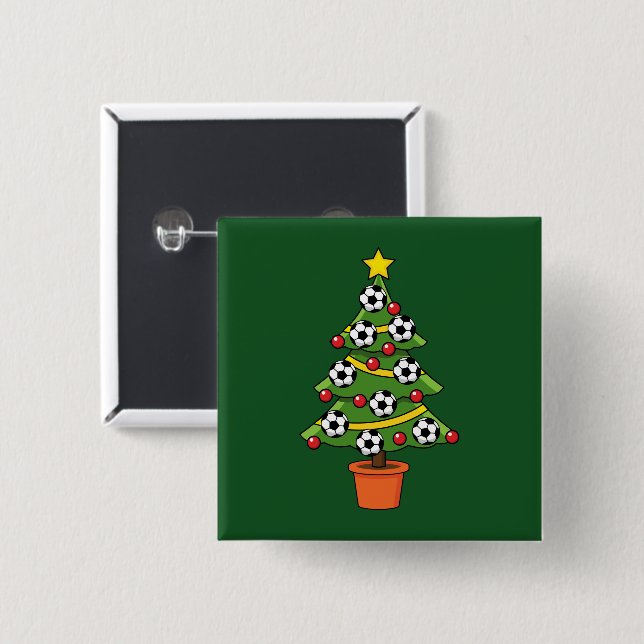 Soccer Football Christmas Tree Button (Front & Back)