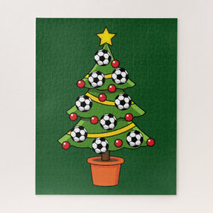 Soccer Football Christmas Tree Jigsaw Puzzle