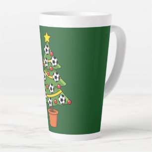 Soccer Football Christmas Tree Latte Mug
