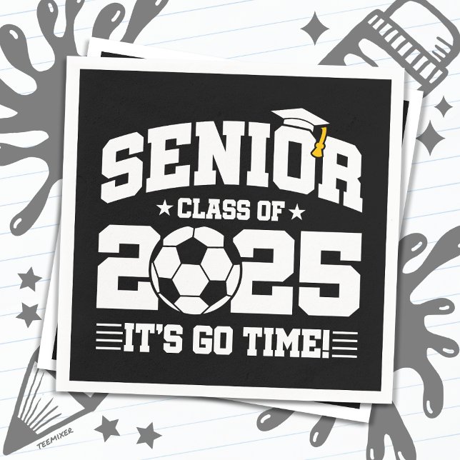 Soccer Football Class 2025 Graduation Senior 2025 Napkins (Creator Uploaded)