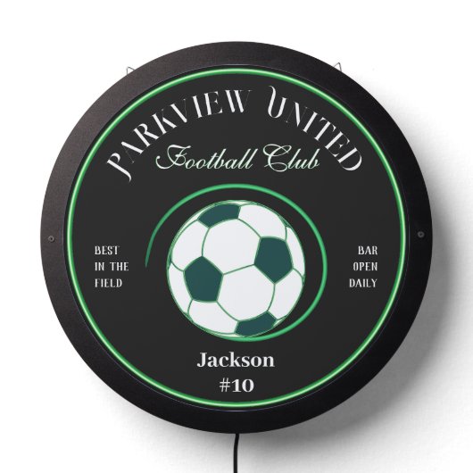 Soccer Football Club Bar LED Sign (Lights Off)