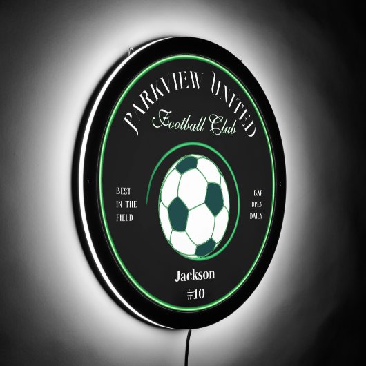 Soccer Football Club Bar LED Sign (Angle)