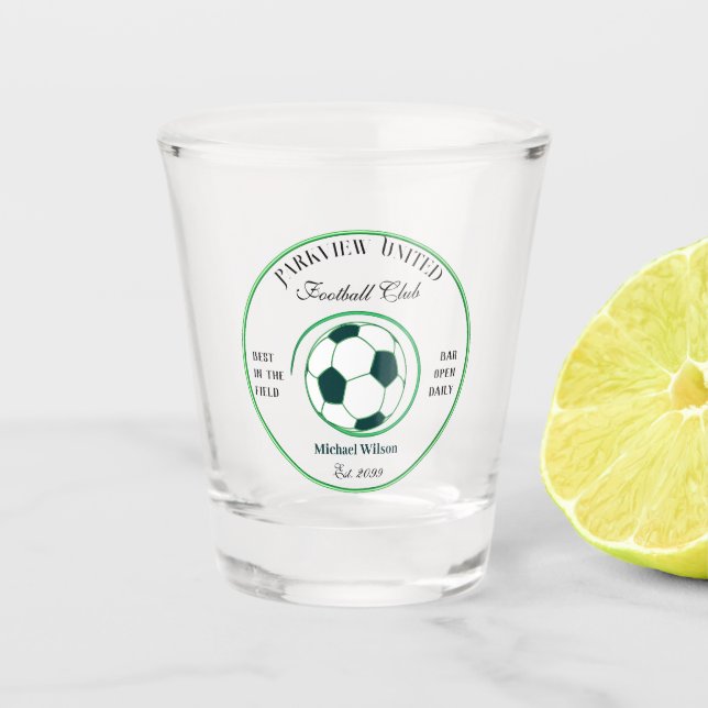 Soccer Football Club Bar Shot Glasses (Front)