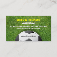 Soccer Football Coach Business Card at Zazzle