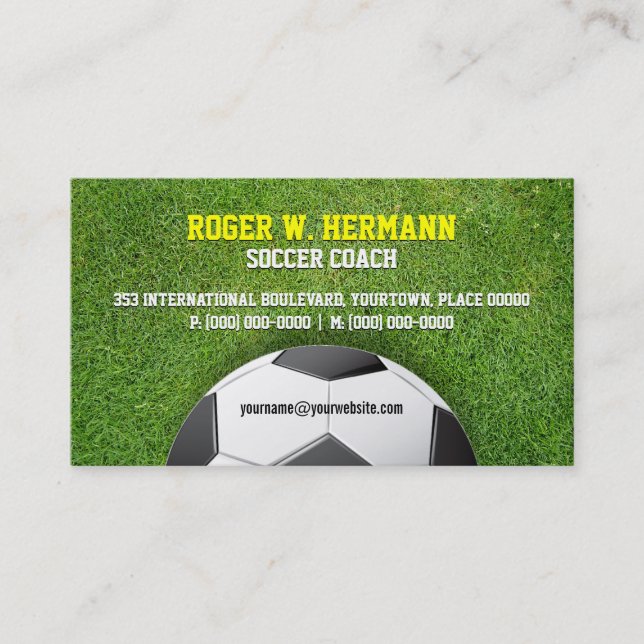 Soccer Football Coach Business Card (Front)