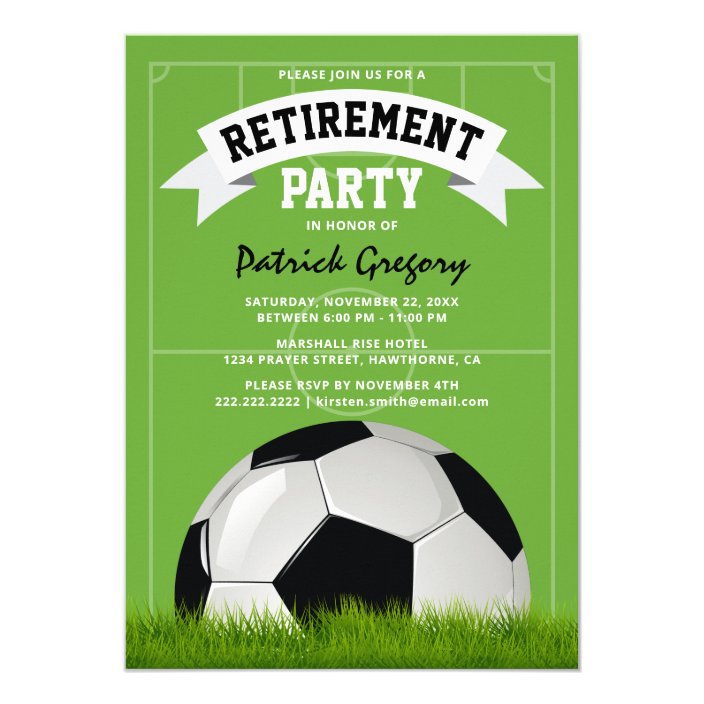 Soccer Football Coach Retirement Party Invitation