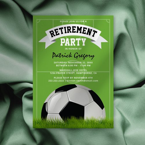 Soccer Football Coach Retirement Party Invitation