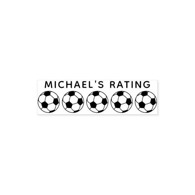 Soccer Football Coach Teacher 5 Star Rating Review Self-inking Stamp (Design)