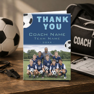 Soccer Football Coach Team Photo Thank You Card