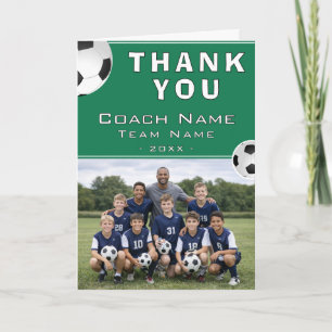 Soccer Football Coach Team Photo Thank You Card