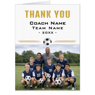 Soccer Football Coach Team Photo Thank you Giant Card