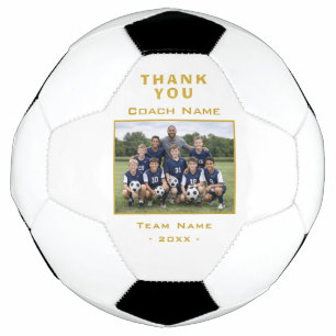 Soccer Football Coach Thank You Team Photo Ball