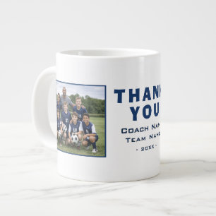 Soccer Football Coach Thank You Team Photo Giant Coffee Mug