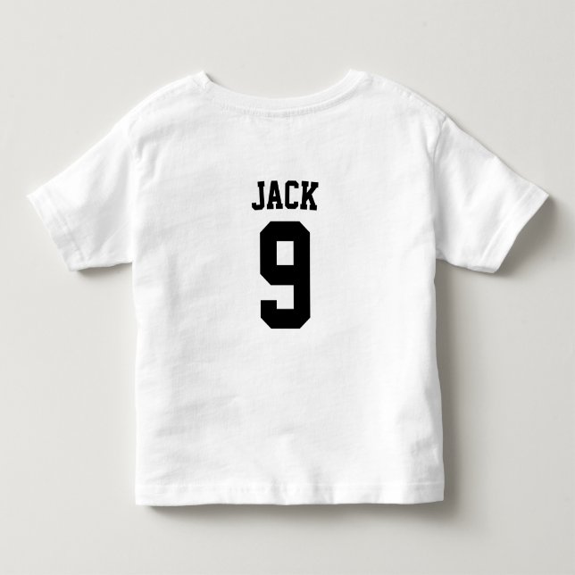 Soccer Football Custom Name And Number Toddler T-shirt (Back)