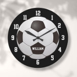 Soccer Football Custom Name Large Clock<br><div class="desc">Personalized name soccer clock. Designed by Thisisnotme©</div>
