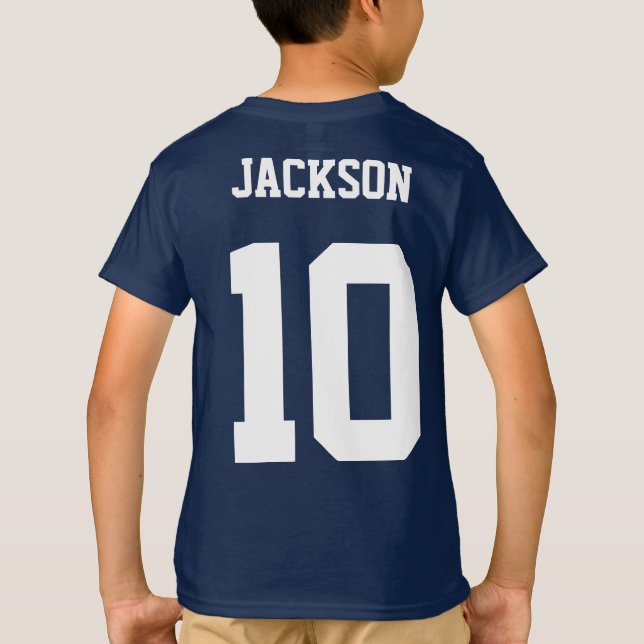 Soccer Football Custom Name, Number and Country T-Shirt (Back)