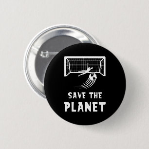 Soccer Football Earth Day Save The Planet Button