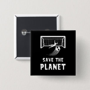 Soccer Football Earth Day Save The Planet Button