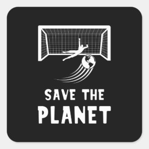 Soccer Football Earth Day Save The Planet Square Sticker
