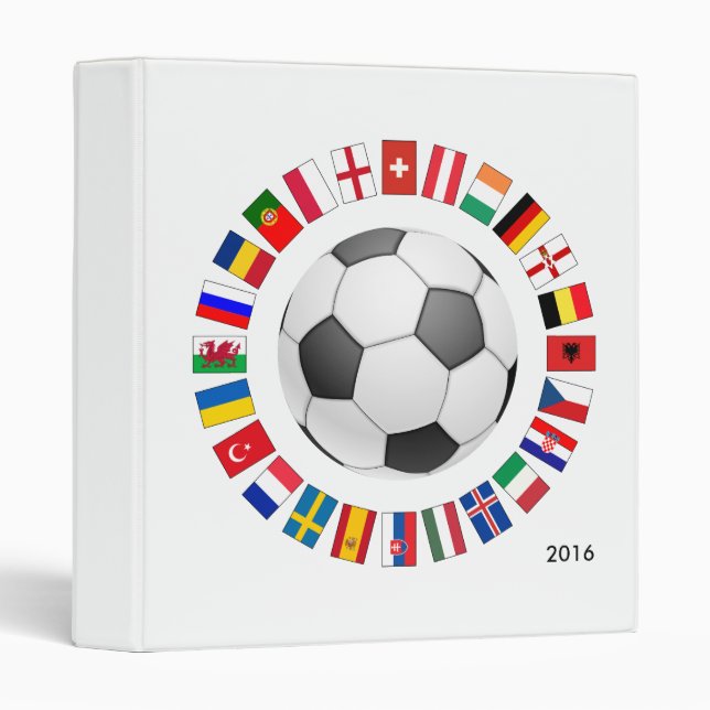 Soccer Football European Championship 2016 3 Ring Binder (Front/Spine)