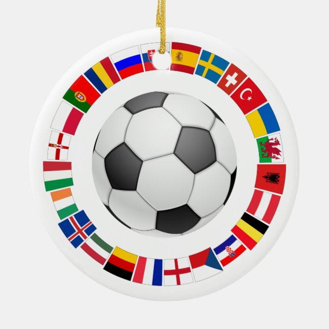 Soccer Football European Championship 2016 Ceramic Ornament (Back)