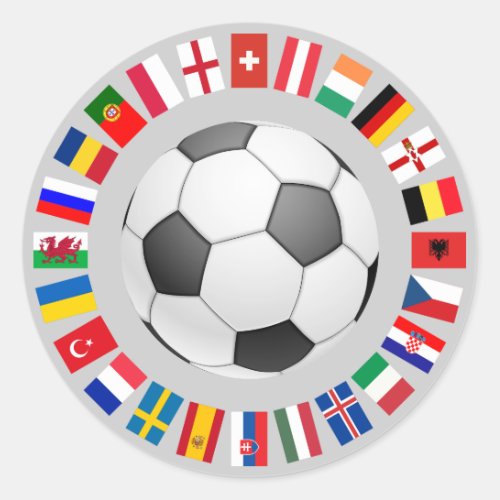 Soccer Football European Championship 2016 Classic Round Sticker