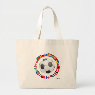 Soccer Football European Championship 2016 Large Tote Bag