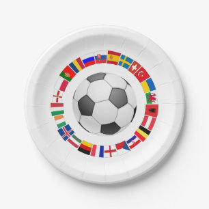 Soccer Football European Championship 2016 Paper Plates