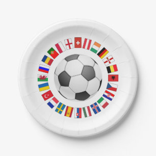 Soccer Football European Championship 2016 Paper Plates