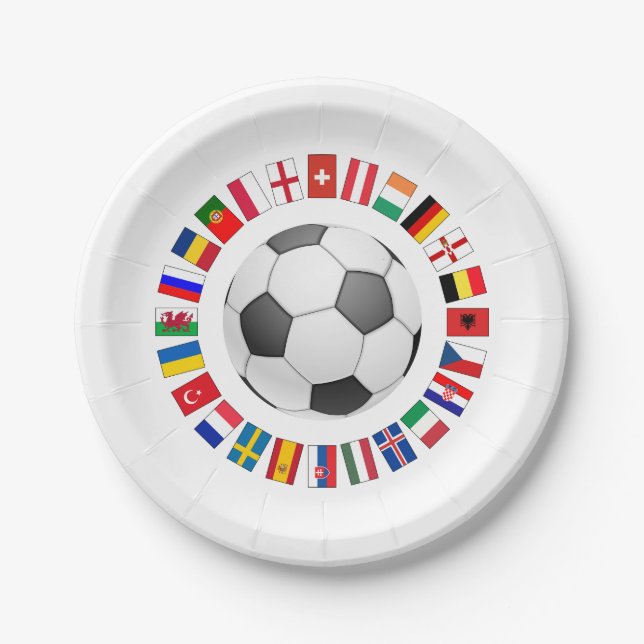 Soccer Football European Championship 2016 Paper Plates (Front)