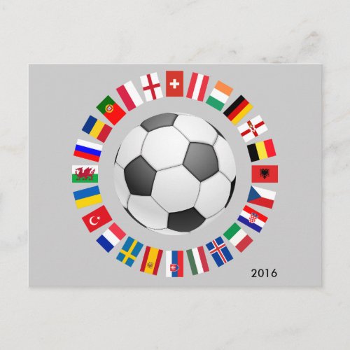 Soccer Football European Championship 2016 Postcard