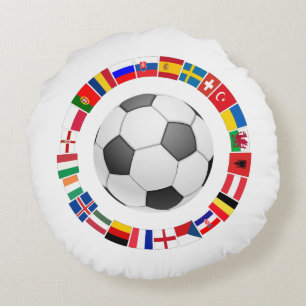 Soccer Football European Championship 2016 Round Pillow