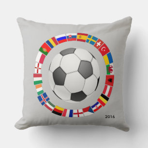 Soccer Football European Championship 2016 Throw Pillow