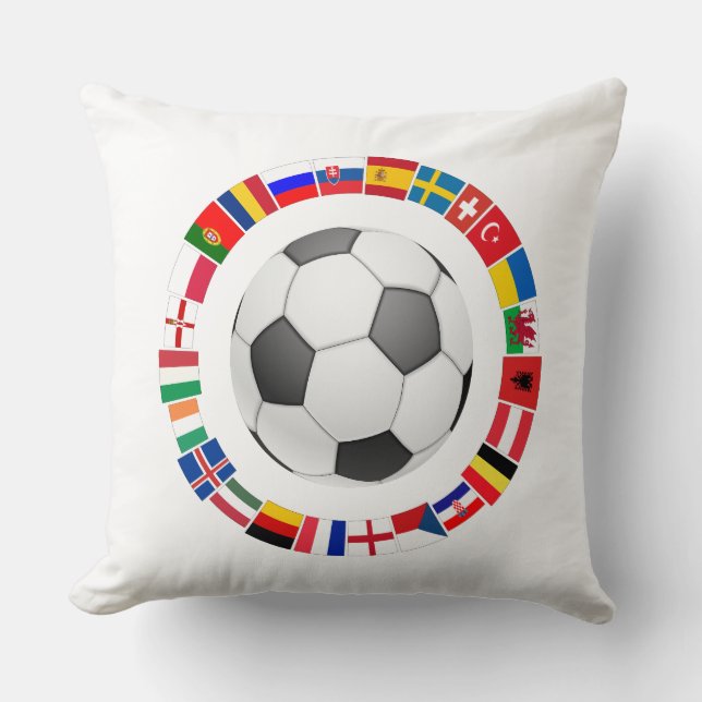 Soccer Football European Championship 2016 Throw Pillow (Front)