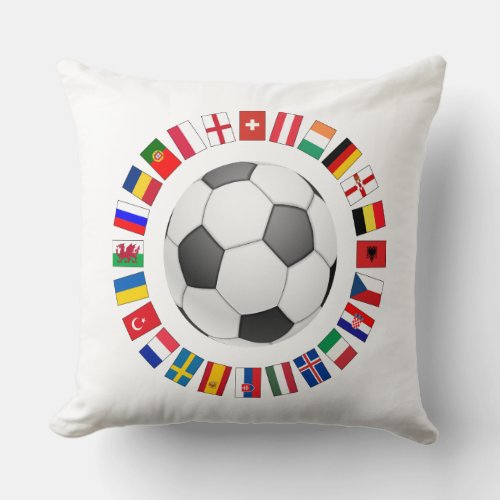 Soccer Football European Championship 2016 Throw Pillow