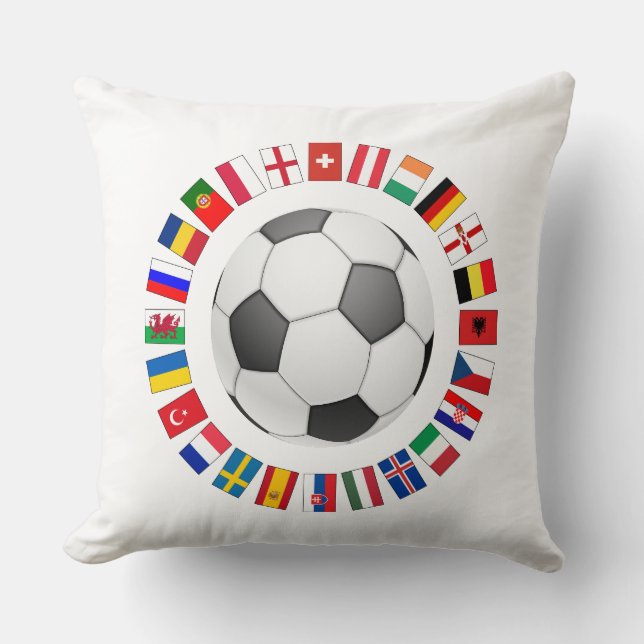 Soccer Football European Championship 2016 Throw Pillow (Front)