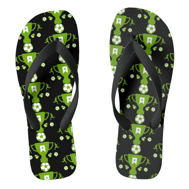 Soccer Football Fan Flip Flops (Footbed)