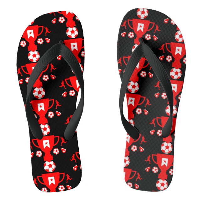 Soccer Football Fan   Flip Flops (Footbed)