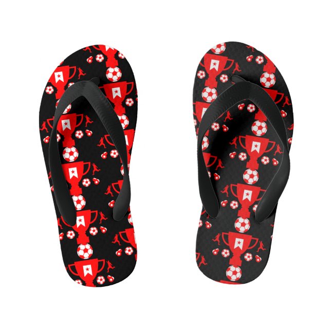 Soccer Football Fan   Thongs Kid's Flip Flops (Footbed)