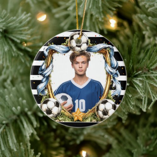 Soccer - Football Frame Plaque Ceramic Ornament
