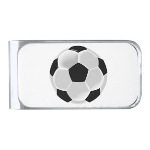 Soccer Football Futbol Ball Silver Finish Money Clip