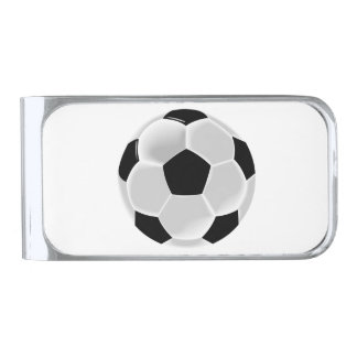 Soccer Football Futbol Ball Silver Finish Money Clip