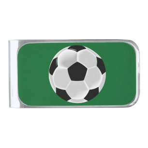 Soccer Football Futbol Ball Silver Finish Money Clip