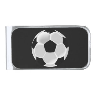 Soccer Football Futbol Ball Silver Finish Money Clip